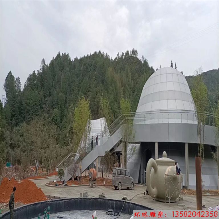 戶外景觀不銹鋼懸空壺雕塑 定制懸空壺雕塑廠家