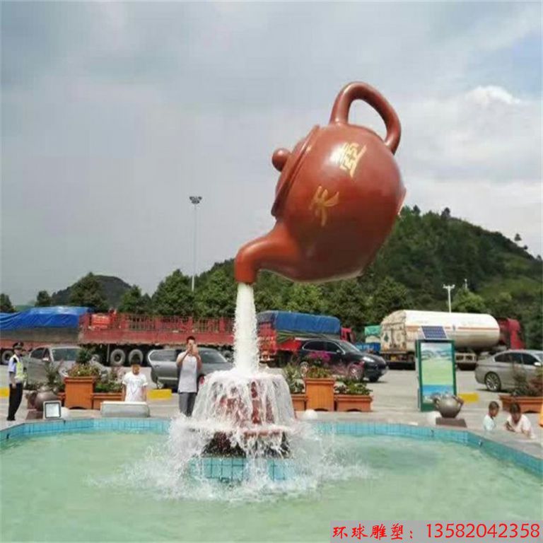 網(wǎng)紅打卡基地懸空天壺景觀 茶壺流水景觀奧秘