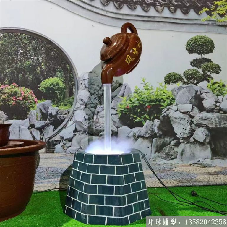 水池不銹鋼流水壺雕塑價(jià)格案例